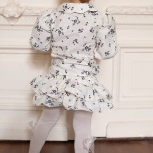 Floral White and Black Ruffles bloomer